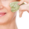 Jadeitowe gua-sha do masażu wraz z mapą masażu